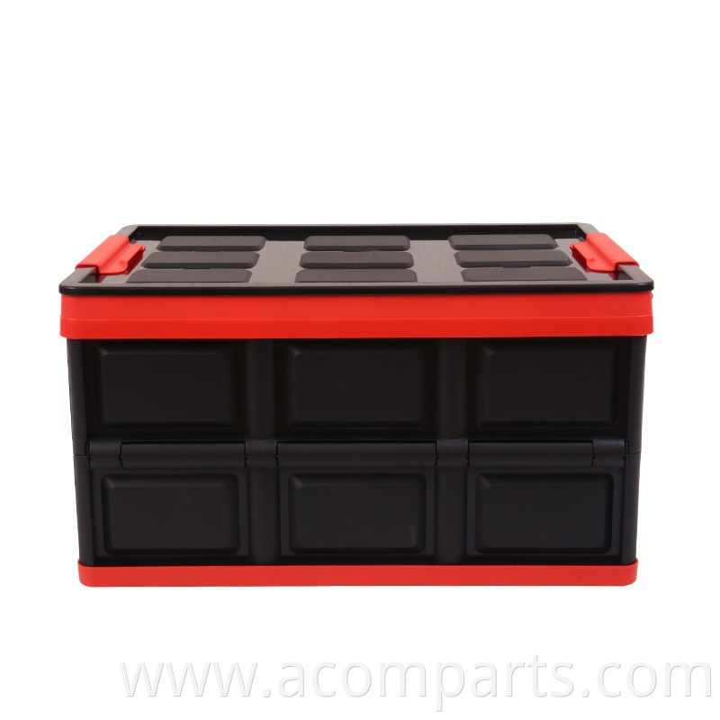 Heavy duty construction sturdy handle black collapsible storage box organizer for cars